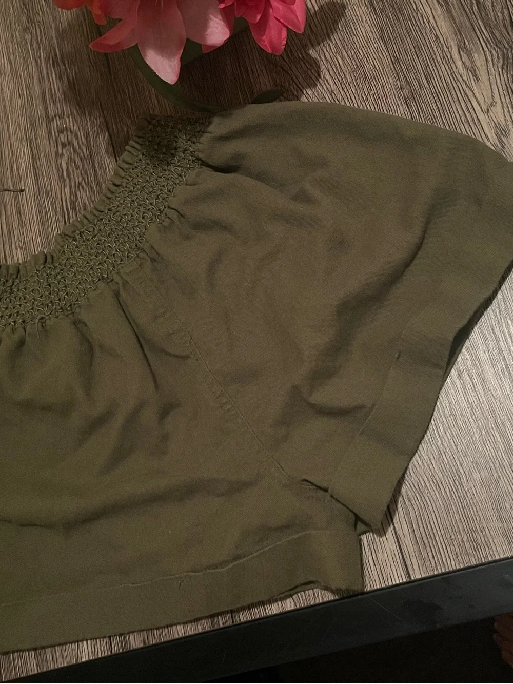 H&M Olive Green Women's Smocked Waist Athletic Shorts